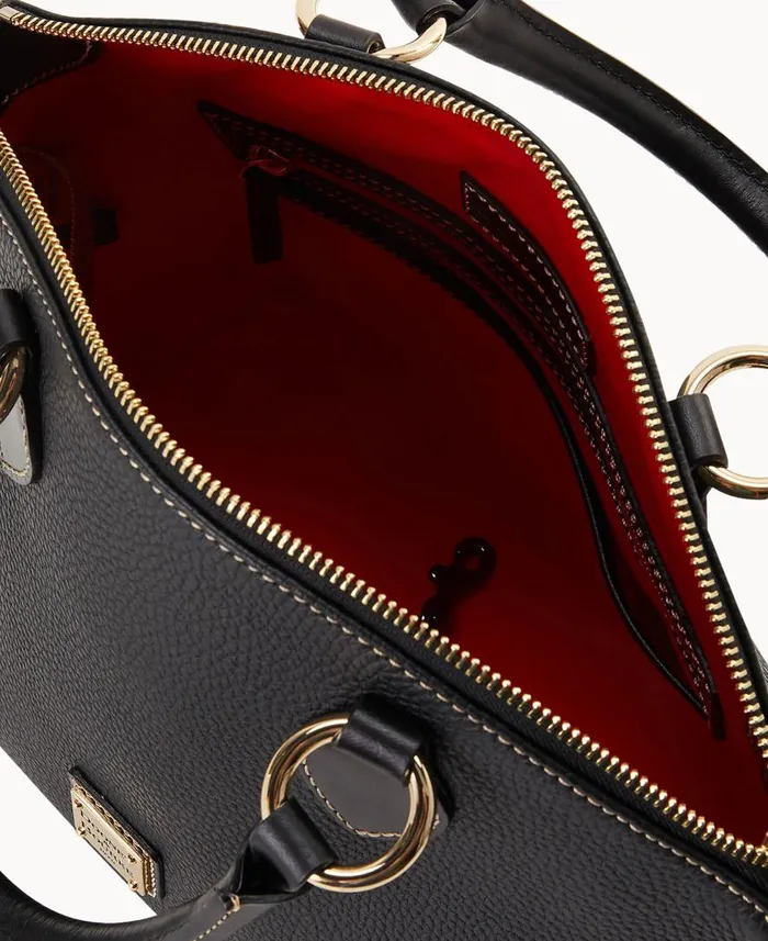 Woman Pebble Grain Satchel Black Black Dooney and Bourke Satchels Woman Pebble Grain Satchel Black Black Dooney and Bourke Satchels