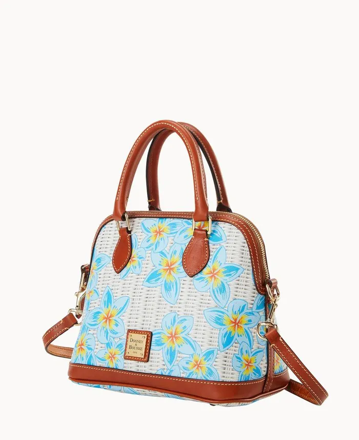 Woman Plumeria Satchel Sky Blue White Dooney and Bourke Satchels Woman Plumeria Satchel Sky Blue White Dooney and Bourke Satchels