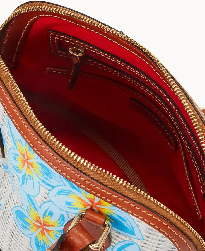 Woman Plumeria Satchel Sky Blue White Dooney and Bourke Satchels Woman Plumeria Satchel Sky Blue White Dooney and Bourke Satchels