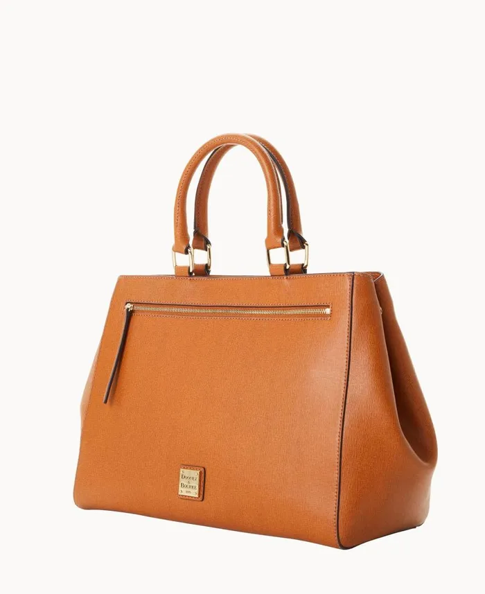 Woman Saffiano Zip Satchel Natural Dooney and Bourke Satchels Woman Saffiano Zip Satchel Natural Dooney and Bourke Satchels