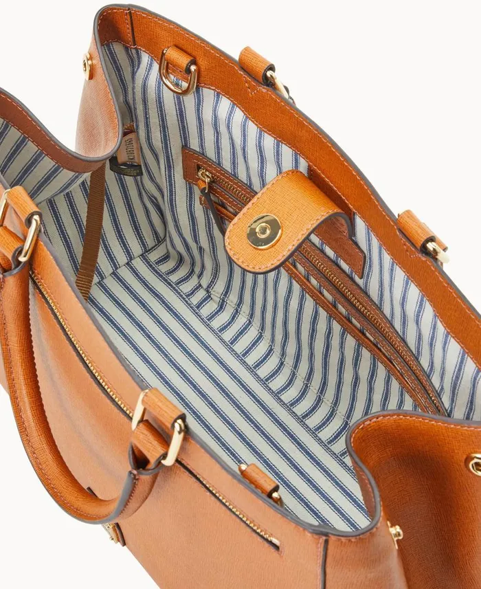 Woman Saffiano Zip Satchel Natural Dooney and Bourke Satchels Woman Saffiano Zip Satchel Natural Dooney and Bourke Satchels