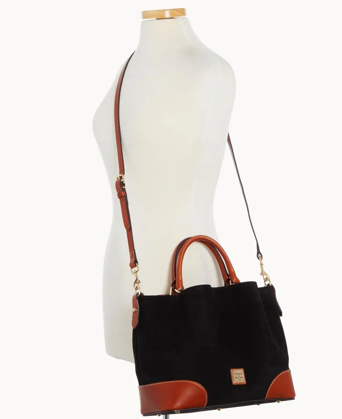 Woman Suede Brenna Black Dooney and Bourke Satchels