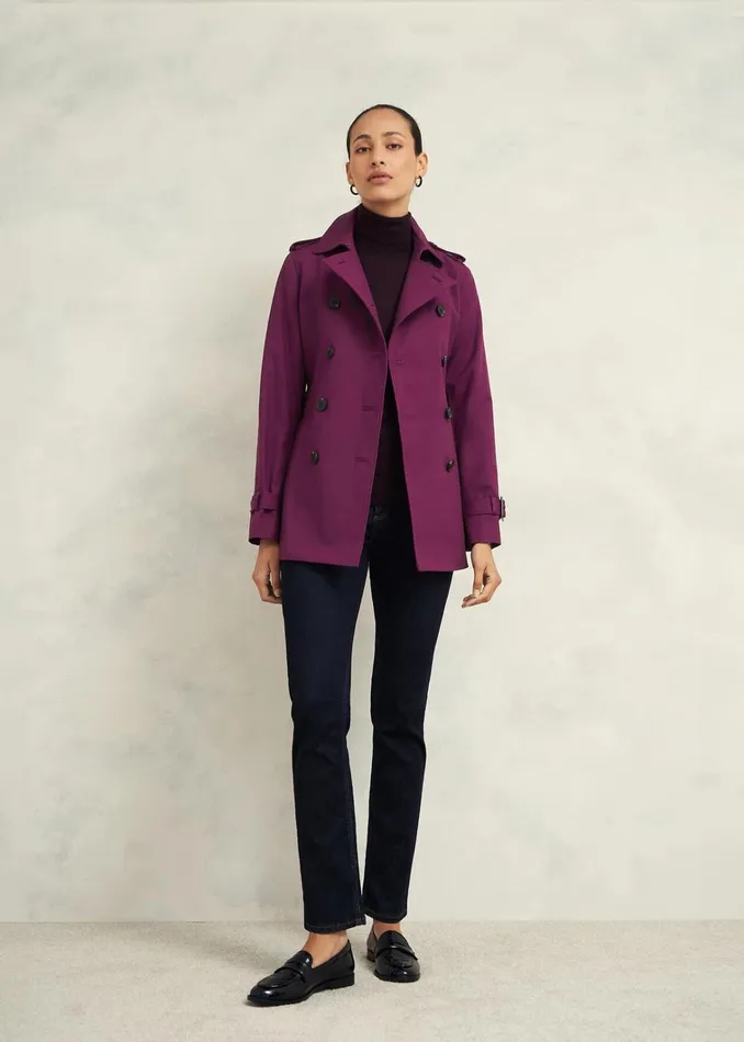 Women Adalee Trench Coat Warm Plum Hobbs Coats and Jackets