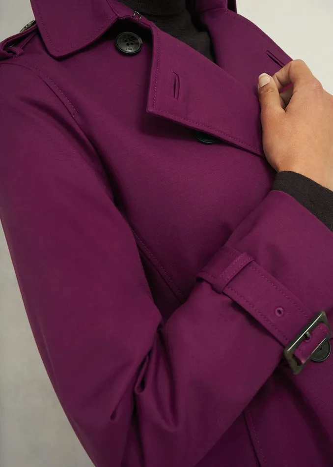 Women Adalee Trench Coat Warm Plum Hobbs Coats and Jackets