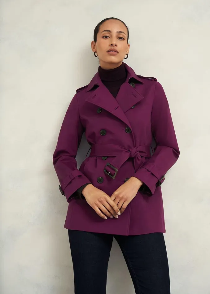 Women Adalee Trench Coat Warm Plum Hobbs Coats and Jackets