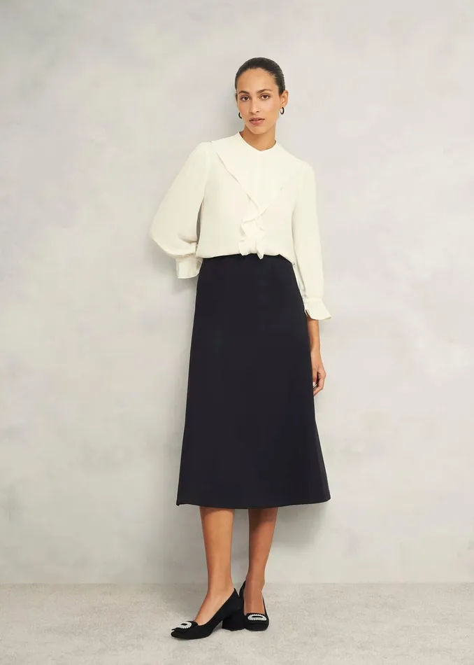 Women Adley Ponte Skirt Black Hobbs Skirts