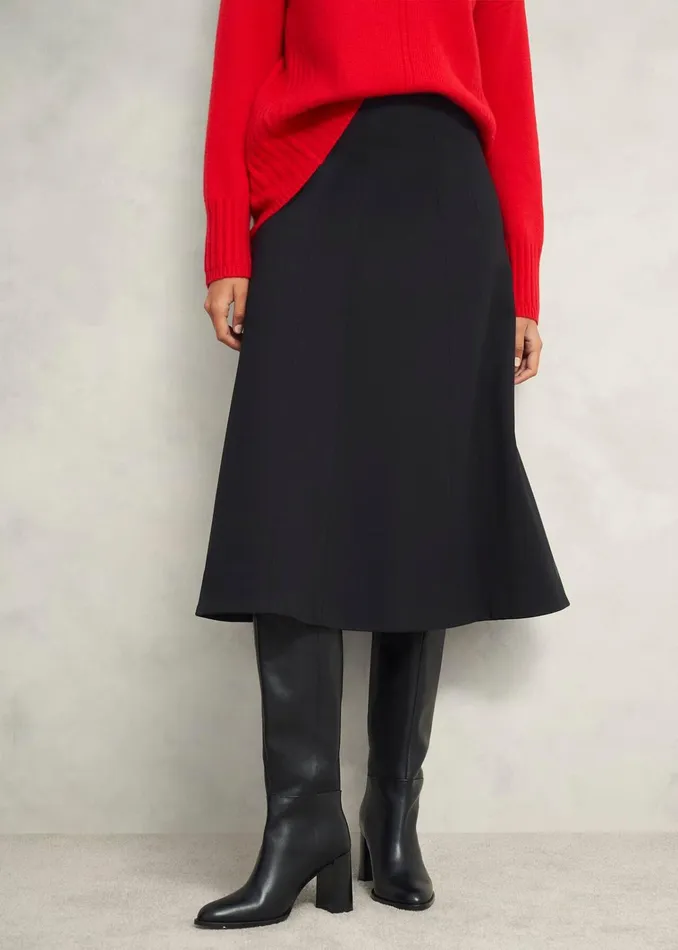 Women Adley Ponte Skirt Black Hobbs Skirts