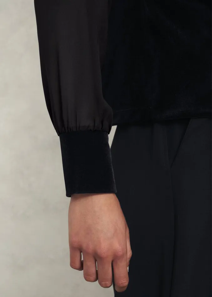 Women Aimee Velvet Top Black Hobbs Tops