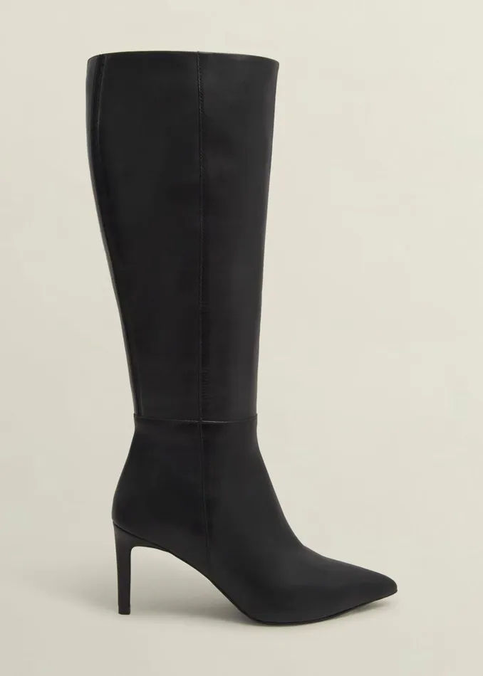 Women Aliya Leather Knee Boots Black Hobbs Boots