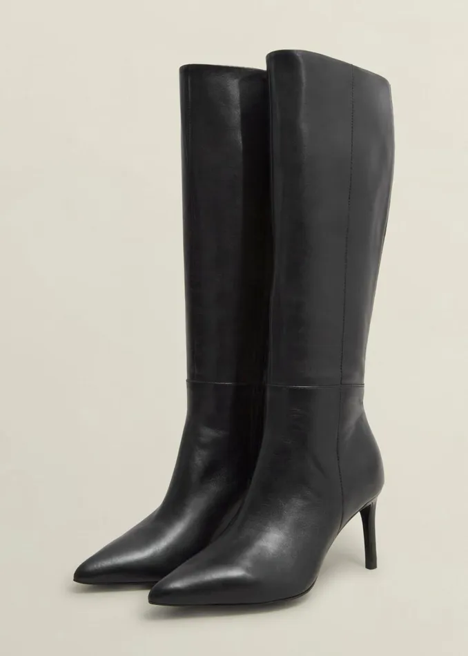 Women Aliya Leather Knee Boots Black Hobbs Boots