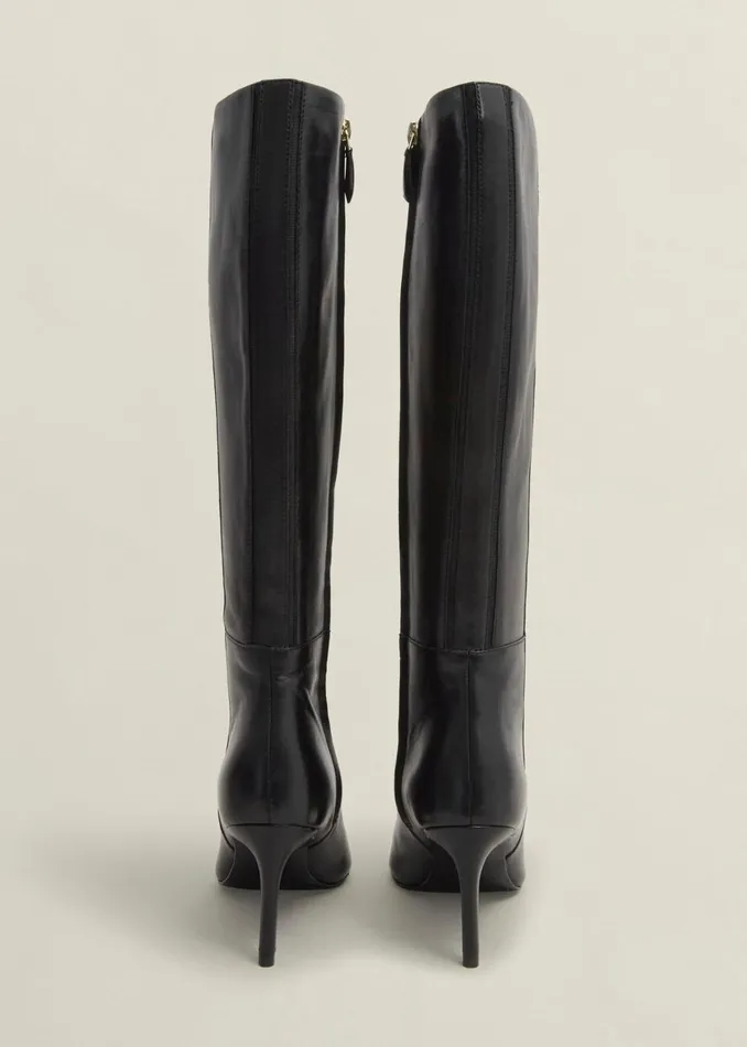 Women Aliya Leather Knee Boots Black Hobbs Boots