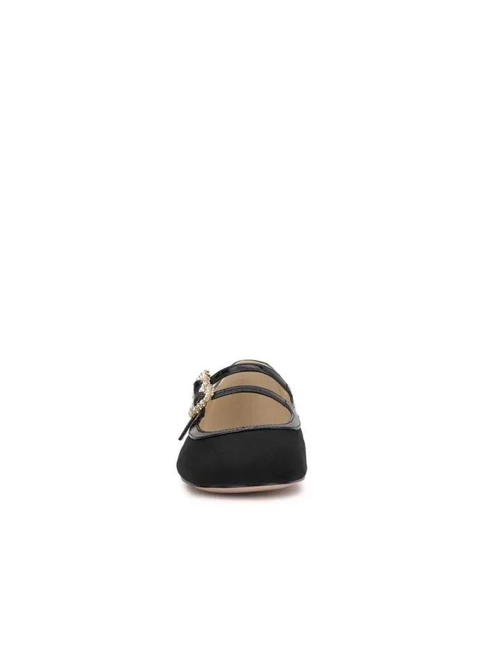 Women Allista Buckle Ballet Flat In Black Suede Jessica Simpson Flats