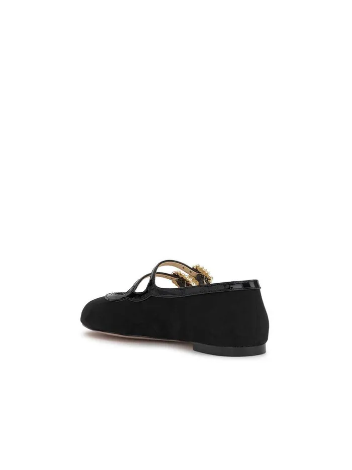 Women Allista Buckle Ballet Flat In Black Suede Jessica Simpson Flats