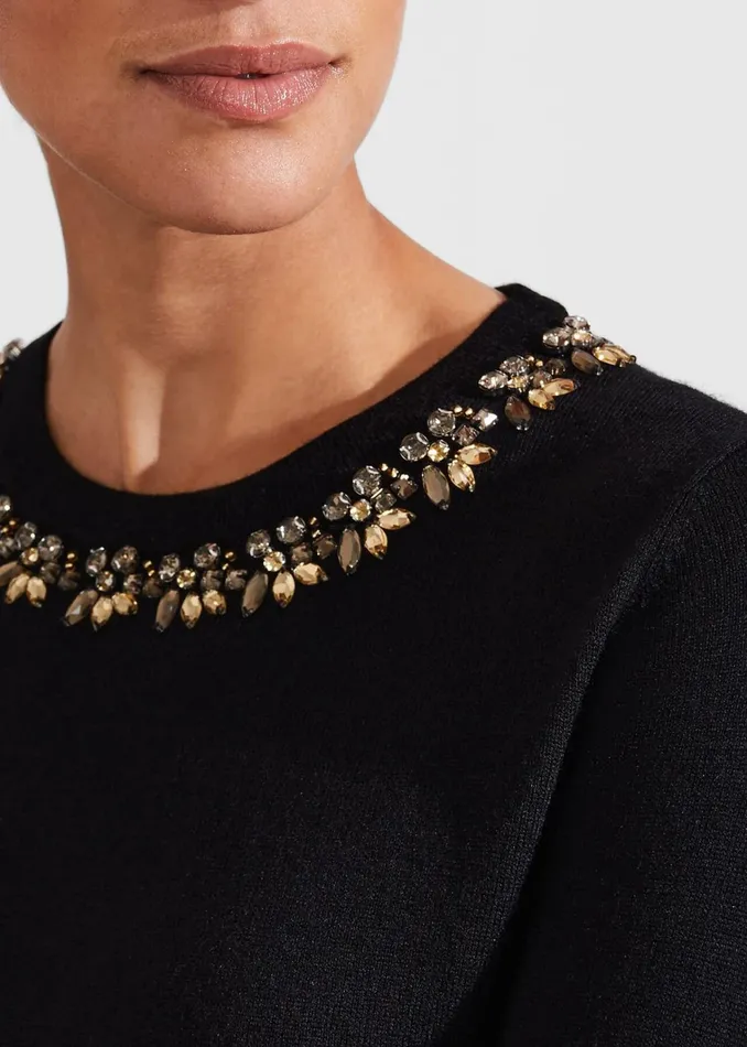 Women Alora Jumper With Wool Black Hobbs Jumpers and Cardigans