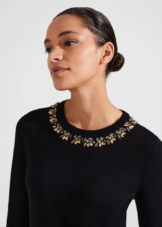 Women Alora Jumper With Wool Black Hobbs Jumpers and Cardigans
