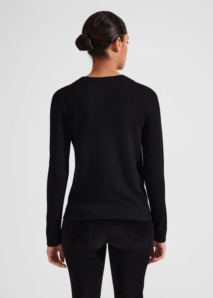 Women Alora Jumper With Wool Black Hobbs Jumpers and Cardigans