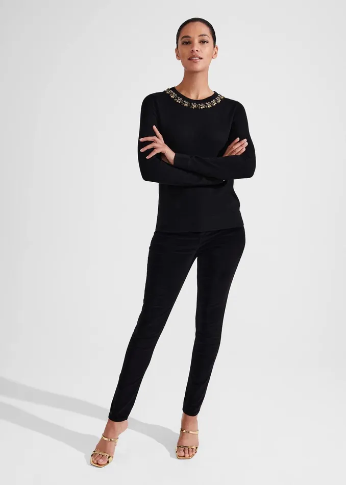 Women Alora Jumper With Wool Black Hobbs Jumpers and Cardigans