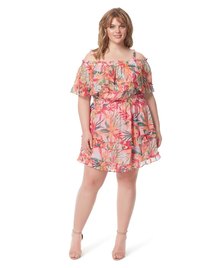 Women Amaya Ruffle Dress In Floral Canopy Jessica Simpson Dresses