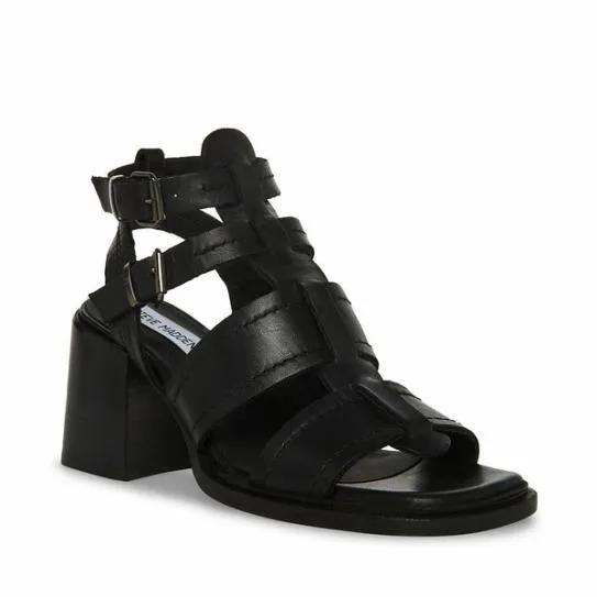 Women ANGELENE BLACK LEATHER Black Leather Steve Madden Sandals Women ANGELENE BLACK LEATHER Black Leather Steve Madden Sandals
