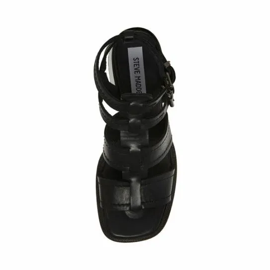 Women ANGELENE BLACK LEATHER Black Leather Steve Madden Sandals Women ANGELENE BLACK LEATHER Black Leather Steve Madden Sandals