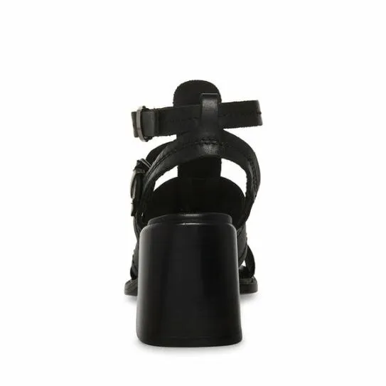 Women ANGELENE BLACK LEATHER Black Leather Steve Madden Sandals Women ANGELENE BLACK LEATHER Black Leather Steve Madden Sandals