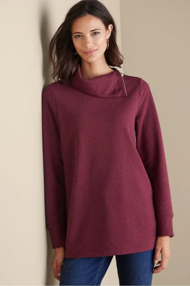 Women Angie Tunic Cabernet Heather Soft Surroundings Tops