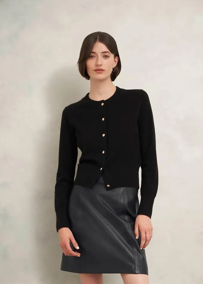 Women Annabelle Leather Skirt Black Hobbs Skirts