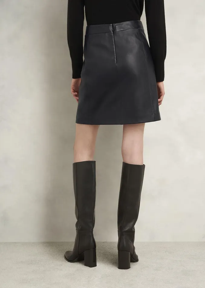 Women Annabelle Leather Skirt Black Hobbs Skirts