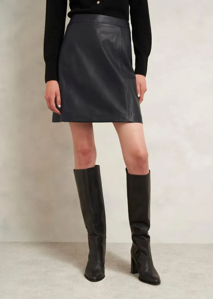 Women Annabelle Leather Skirt Black Hobbs Skirts