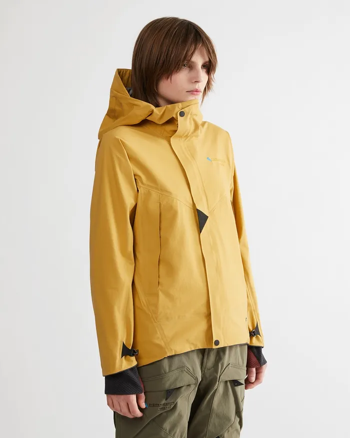 Women Asynja Lightweight Cutan Jacket Amber Gold Klttermusen Waterproof Jackets