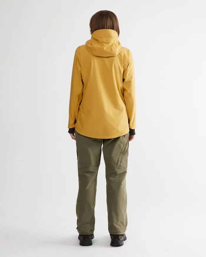 Women Asynja Lightweight Cutan Jacket Amber Gold Klttermusen Waterproof Jackets