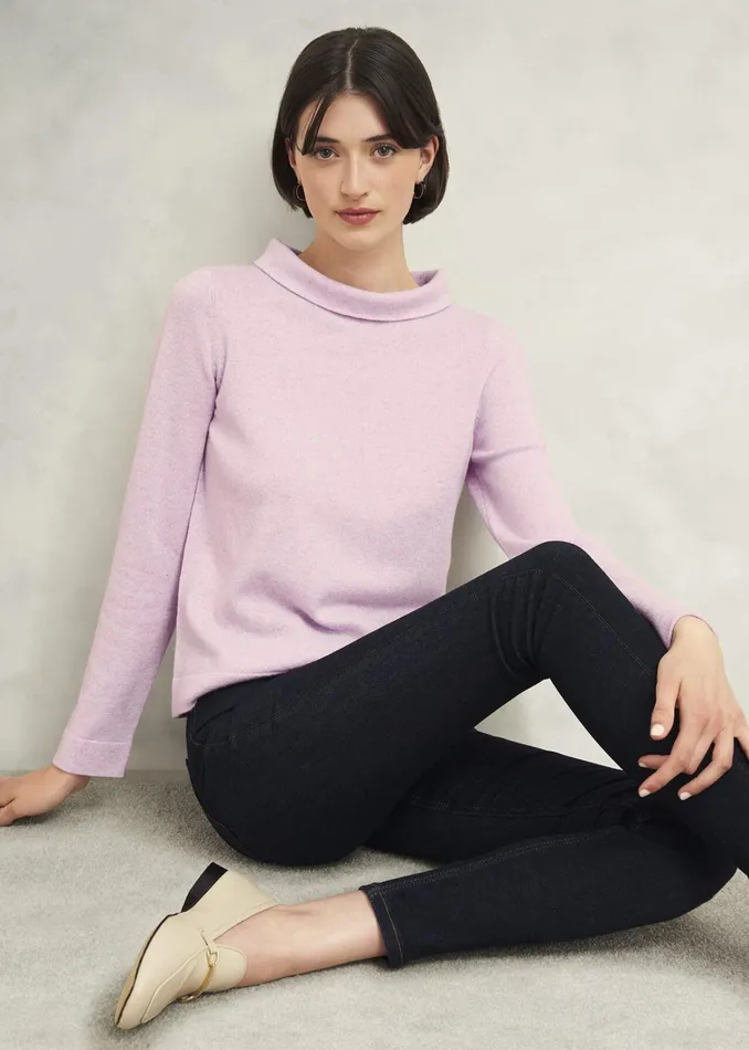 Women Audrey Wool Cashmere Jumper Candy Marl Hobbs Jumpers and Cardigans