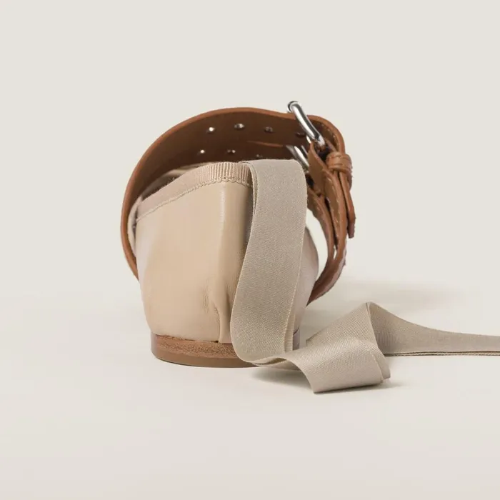 Women Ballerinas Miu Miu Nappa And Calf Leather Ballerinas Cord Women Ballerinas Miu Miu Nappa And Calf Leather Ballerinas Cord