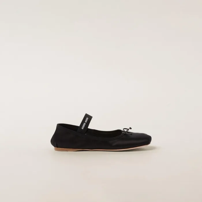 Women Ballerinas Miu Miu Satin Ballerinas Black Women Ballerinas Miu Miu Satin Ballerinas Black