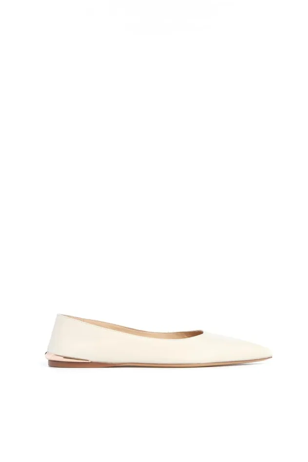Women Ballet Flats Gabriela Hearst Fleur Ballerina Flat In Ivory Nappa Leather