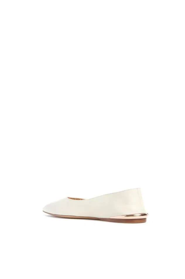 Women Ballet Flats Gabriela Hearst Fleur Ballerina Flat In Ivory Nappa Leather
