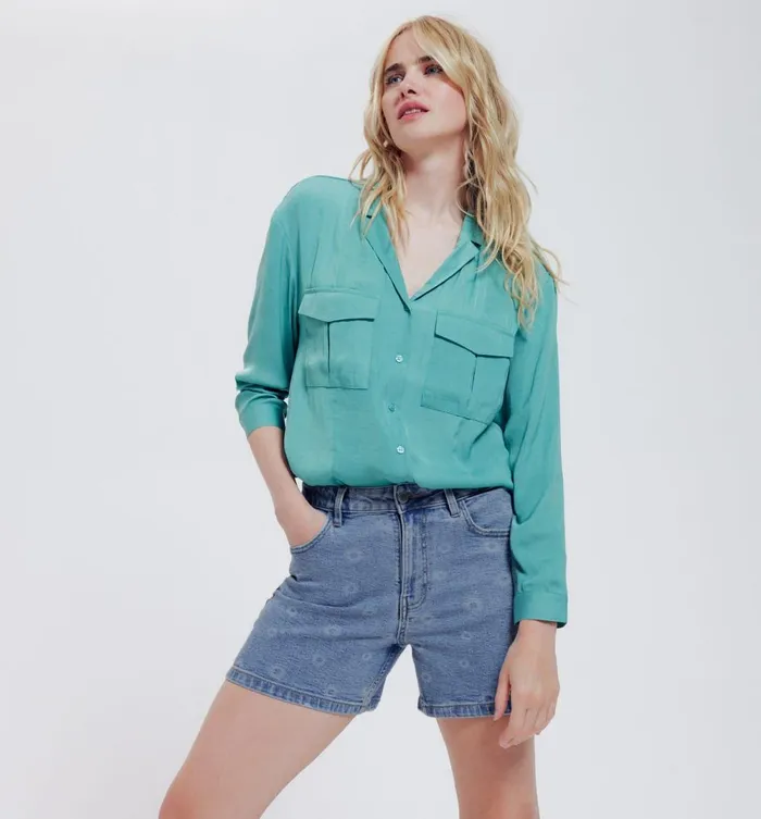 Women Bandana Denim Shorts 8211 Denim Promod Shorts