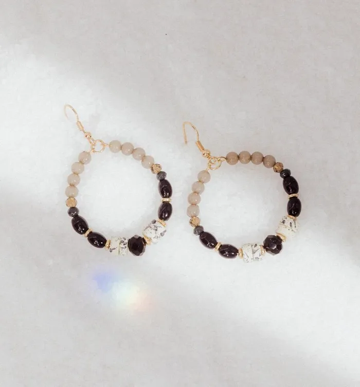 Women Beads Earrings 8211 Gold Promod Jewellery