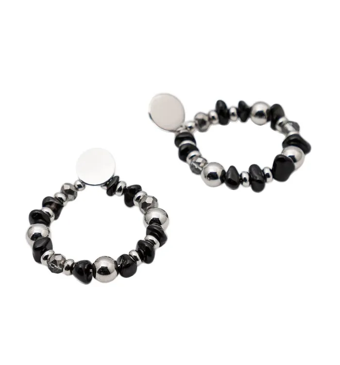 Women Beads Earrings 8211 Silver Promod Jewellery