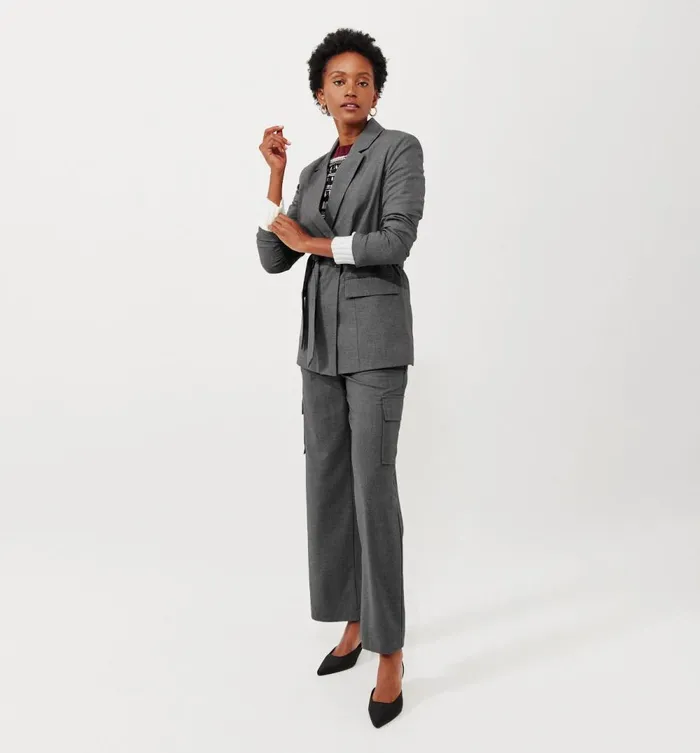 Women Belted Tailored Jacket 8211 Acier Moyen Promod Jackets Women Belted Tailored Jacket 8211 Acier Moyen Promod Jackets