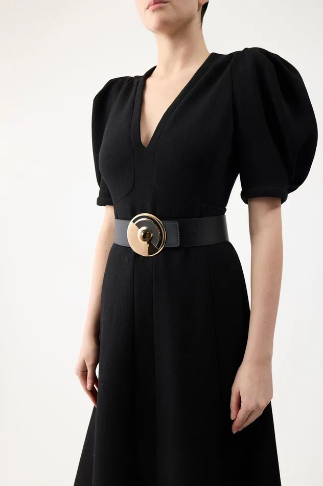Women Belts Gabriela Hearst Moya Reversible Large Belt In Black Leather and Tigers Eye Women Belts Gabriela Hearst Moya Reversible Large Belt In Black Leather and Tigers Eye