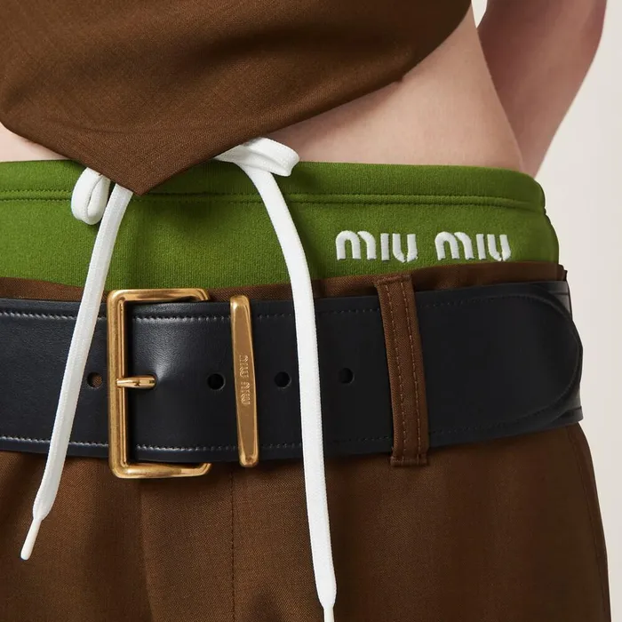 Women Belts Miu Miu Leather Belt Black