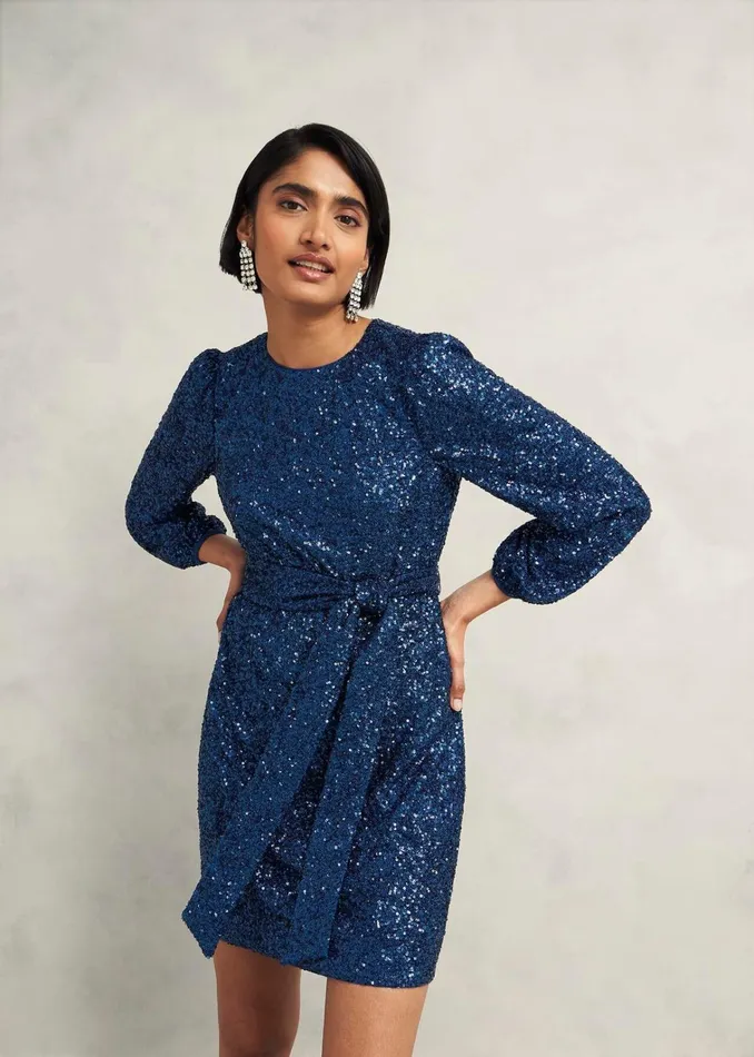 Women Bette Sequin Dress Riverside Blue Hobbs Dresses and Jumpsuits