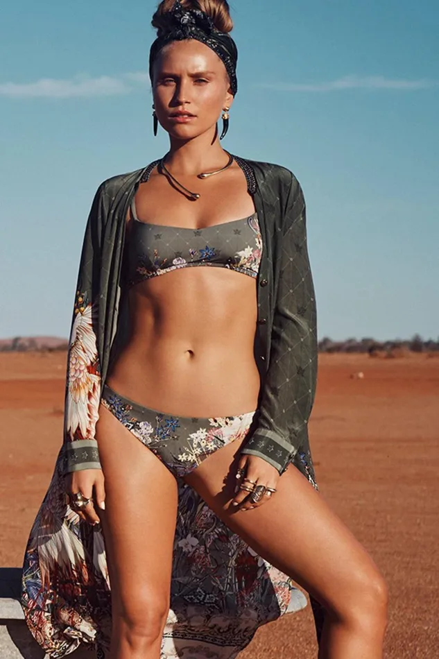 Women Bikinis Camilla Lace Up Back Crop Top Watchful Wings