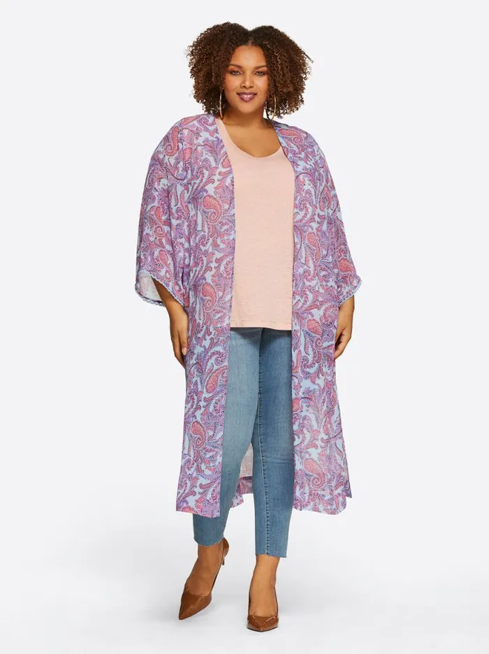 Women Blakely Duster In Solitary Pasiley Jessica Simpson Jackets Blazers and Kimonos