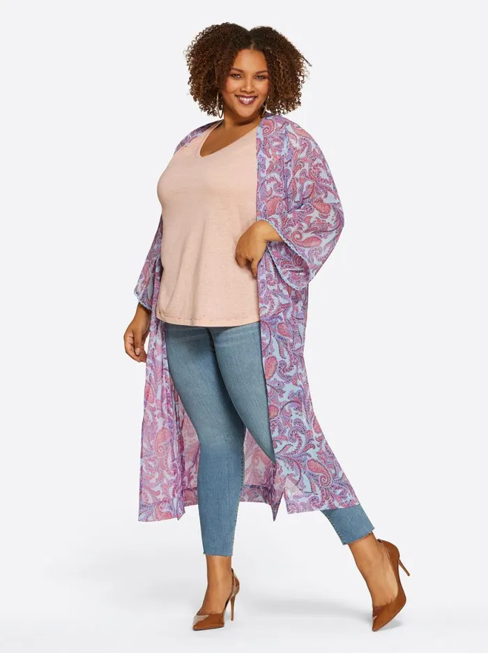 Women Blakely Duster In Solitary Pasiley Jessica Simpson Jackets Blazers and Kimonos