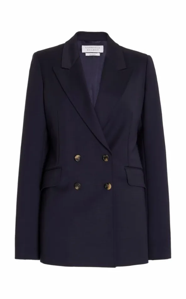 Women Blazers and Vests Gabriela Hearst Angela Blazer In Dark Navy Sportswear Wool