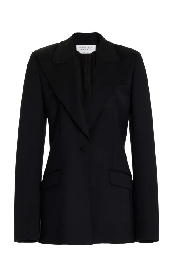 Women Blazers and Vests Gabriela Hearst Leiva Blazer In Black Sportswear Wool
