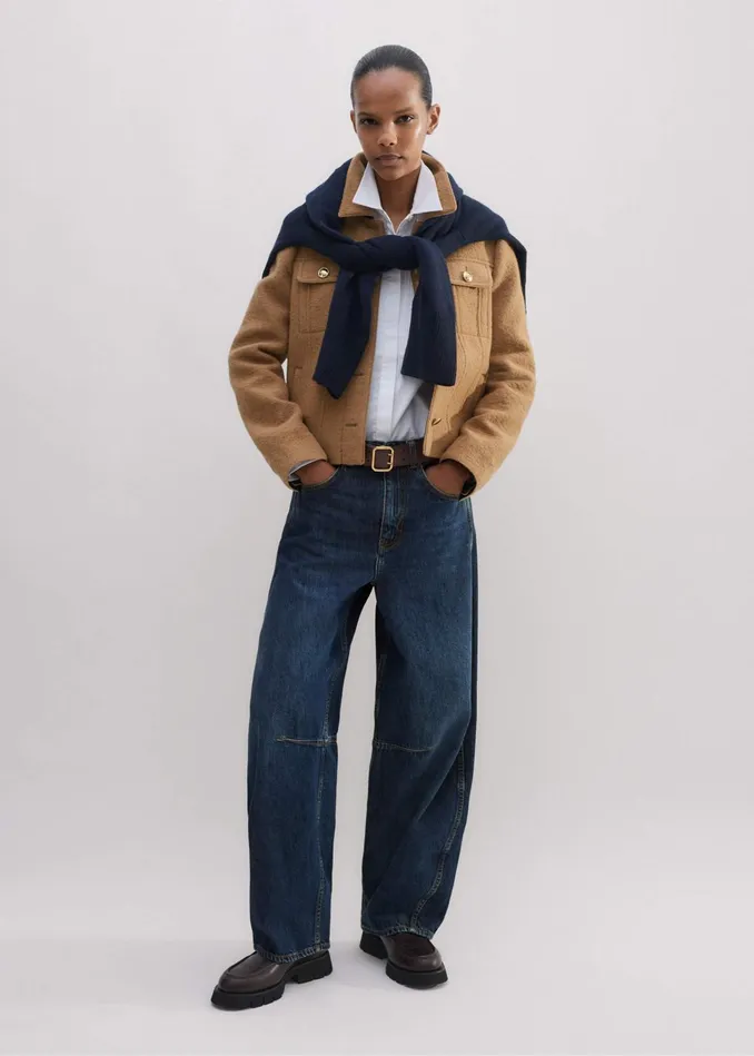 Women Boiled Wool Jacket Camel MEEM
