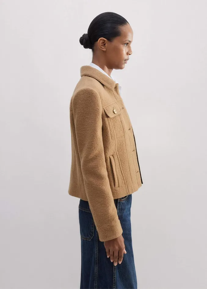 Women Boiled Wool Jacket Camel MEEM